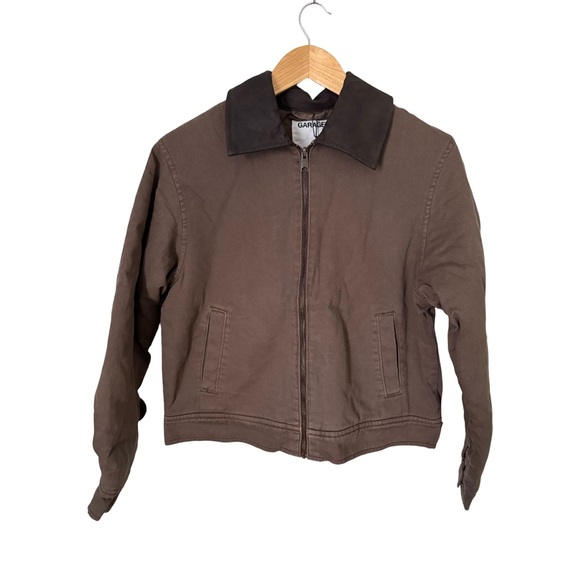 Garage Zip Front Twill Worker Jacket Brown NWT Size S - Picture 5 of 11
